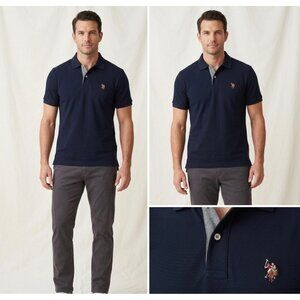 U.S. Polo Assn. Mens Black Polo Shirt With Small Logo Size XS Short Sleeves Clas